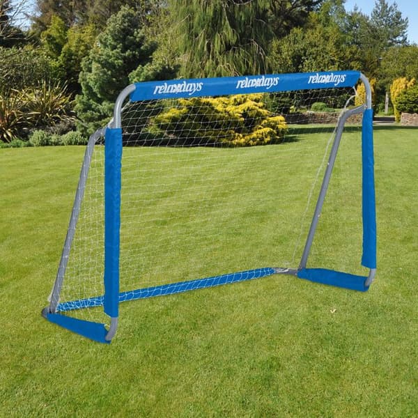 Fotbollsmål - Relaxdays - Metall - 110x152x74 cm - Grå/Blu - För barn och vuxna