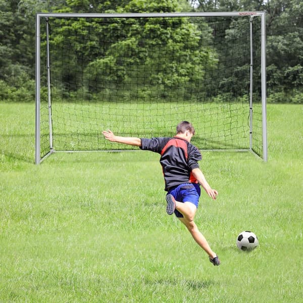 Fotbollsmål, med PE-Net Tyg, 300x120x200 cm, Grå