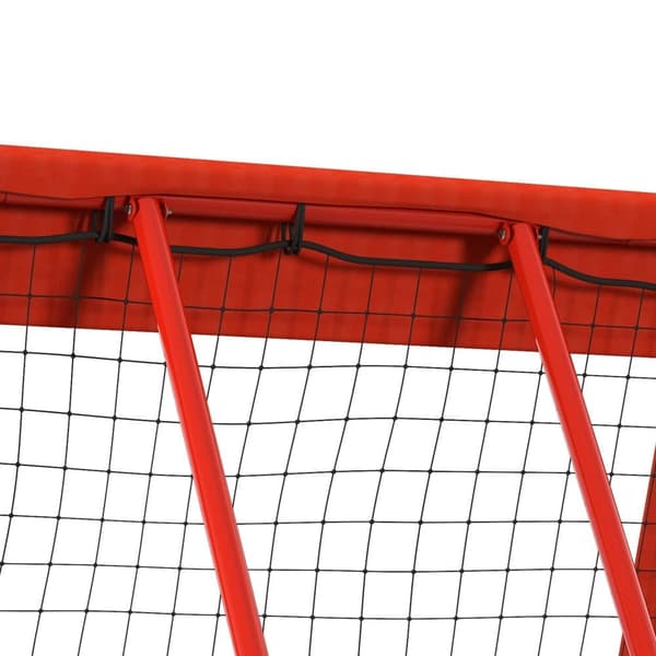 Fodbold Rebounder, 128x118x108-120 cm, Rød
