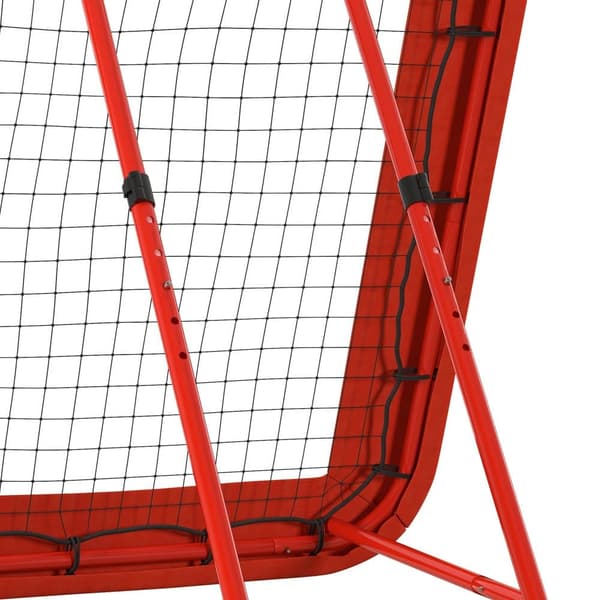 Fodbold Rebounder, 128x118x108-120 cm, Rød