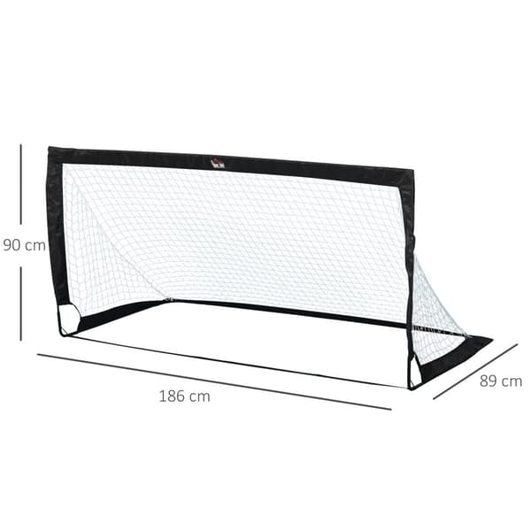 Fodboldmål Sæt, 186x90x89 cm, Sort