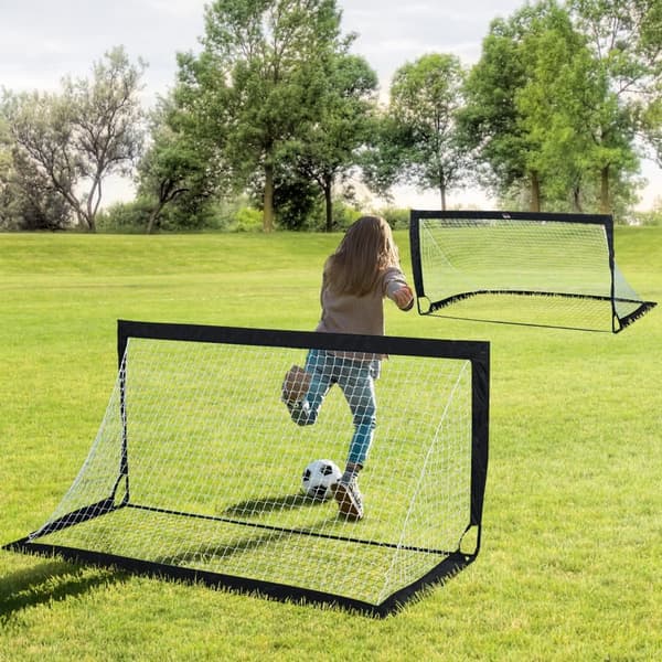 Fodboldmål Sæt, 186x90x89 cm, Sort