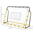 Miniatyrbillede 3 af 9: Fodbold Rebounder Mål, Kickback, 184x63x123 cm, Gul Sort