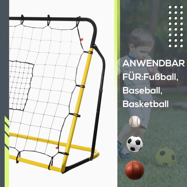 Fodbold Rebounder Mål, Kickback, 184x63x123 cm, Gul Sort
