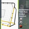 Miniatyrbillede 5 af 9: Fodbold Rebounder Mål, Kickback, 184x63x123 cm, Gul Sort
