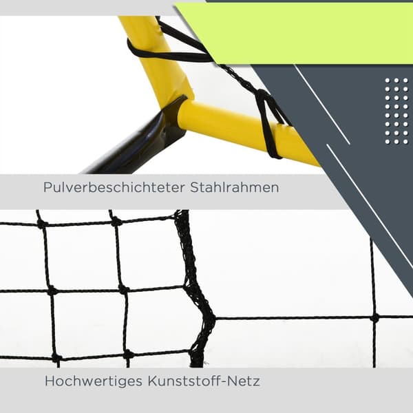 Fodbold Rebounder Mål, Kickback, 184x63x123 cm, Gul Sort