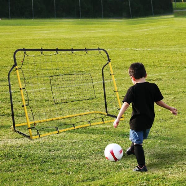 Fodbold Rebounder Mål, Kickback, 184x63x123 cm, Gul Sort