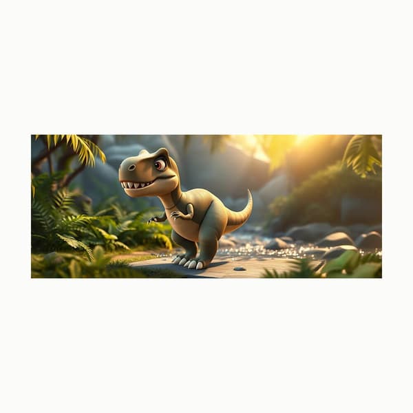 Barn Tecknad Dinosaurie Tyrannosaurus Rex Mugg