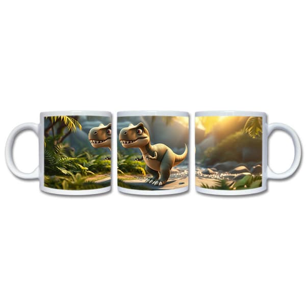 Barn Tecknad Dinosaurie Tyrannosaurus Rex Mugg