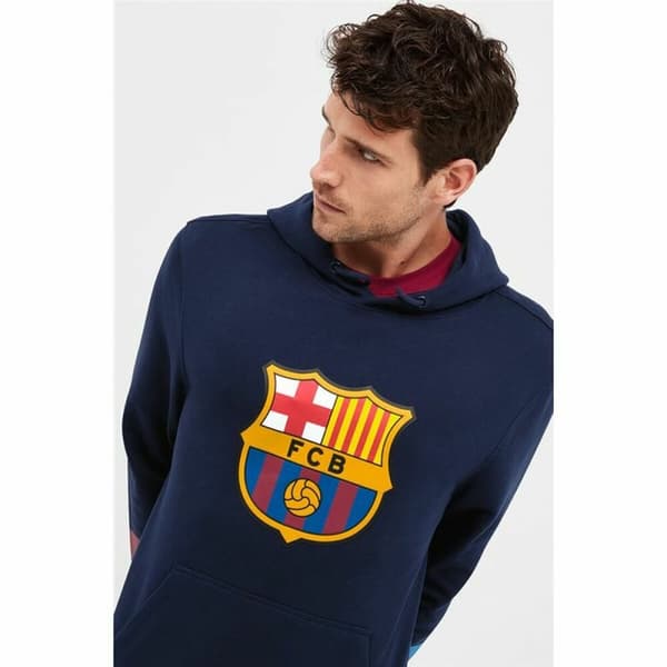Tröja med huva Herr F.C. Barcelona Marinblå - L
