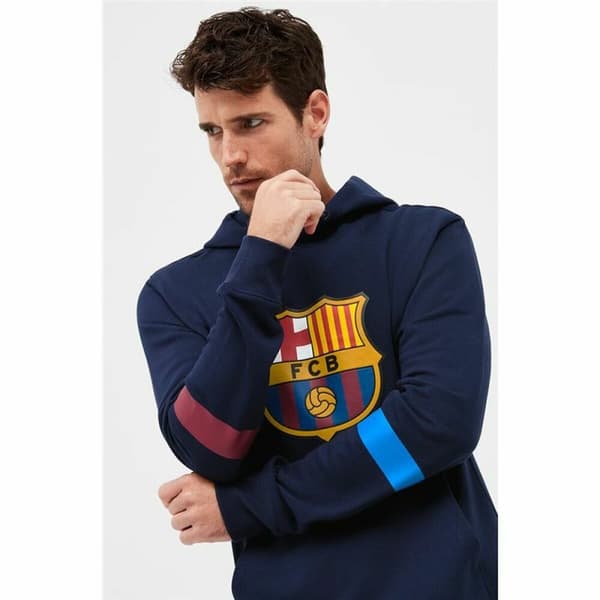 Tröja med huva Herr F.C. Barcelona Marinblå - L