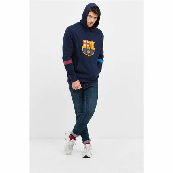 Tröja med huva Herr F.C. Barcelona Marinblå - L
