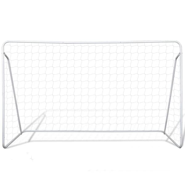 Fotbollsmål med nät stål 240 x 90 x 150 cm högkvalitativ
