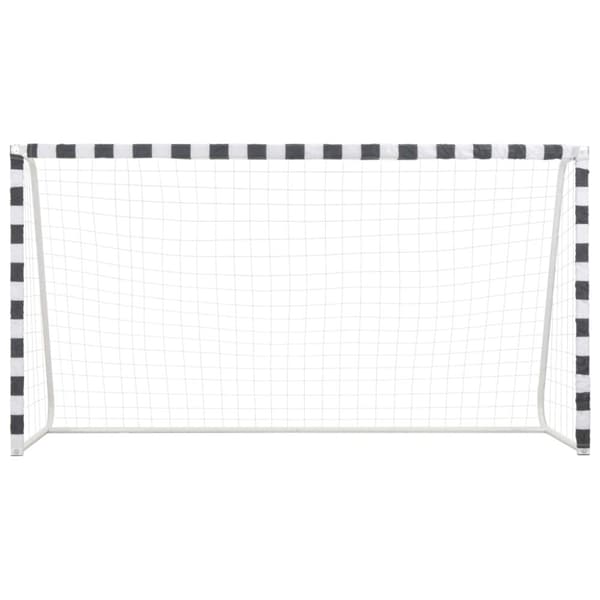 Fotbollsmål 300x160x90 cm metall svart och vit