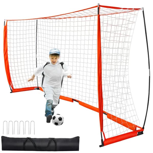 Bærbart Fodboldmål, 12x6ft, Super Fiber Materiale, Inkluderer Jordspyd og Bærepose,bånd1