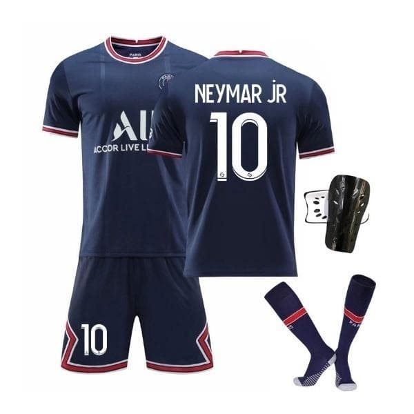 jalkapallosetti jalkapallopaita neymar jr, jossa jalkapallosukat ja jalkasuojat