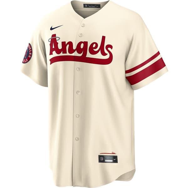 Nike Kortærmet T-shirt Mlb Official Replica Angels City Connect Natural Beige L