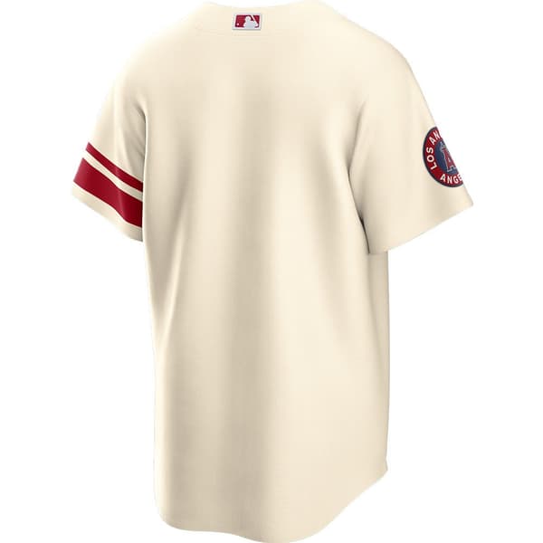 Nike Lyhythihainen T-paita Mlb Official Replica Angels City Connect Natural Beige M