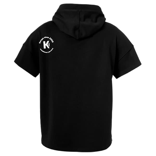 Kempa Kortærmet T-shirt Black & White Hooded Sort XL Kvinde