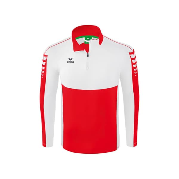 Erima Langærmet T-shirt Med Halv Lynlås Six Wings Training Rød L Mand