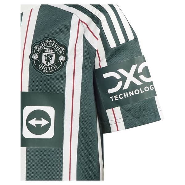Adidas Junior Kortærmet T-shirt Away Manchester United Fc 23/24 Grøn 11-12 Years