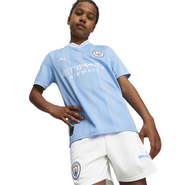 Puma Lyhythihainen T-paita Mcfc Home Replica Sininen 5-6 Years