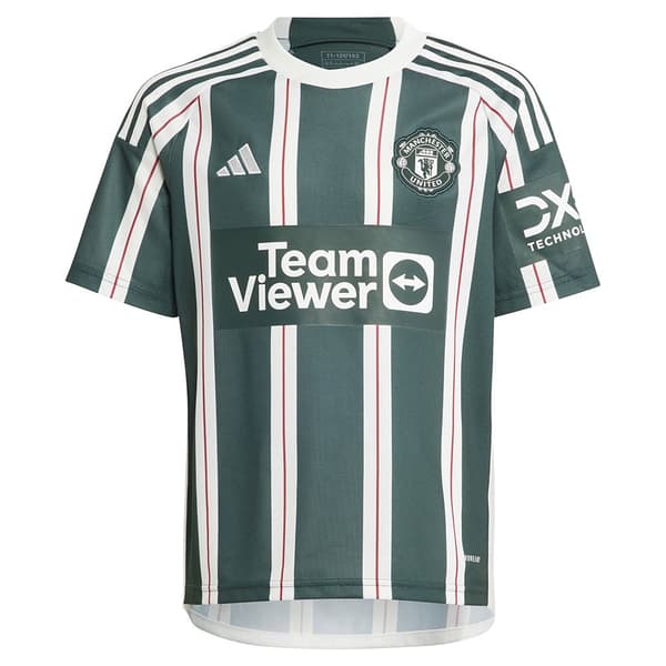 Adidas Junior Kortærmet T-shirt Away Manchester United Fc 23/24 Grøn 7-8 Years