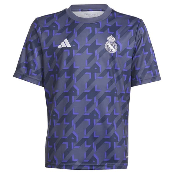 Adidas Junior Kortärmad T-shirt Pre Match Real Madrid 23/24 Blå 7-8 Years