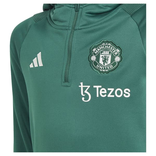 Adidas Junior Hættetrøje Manchester United 23/24 Grøn 15-16 Years