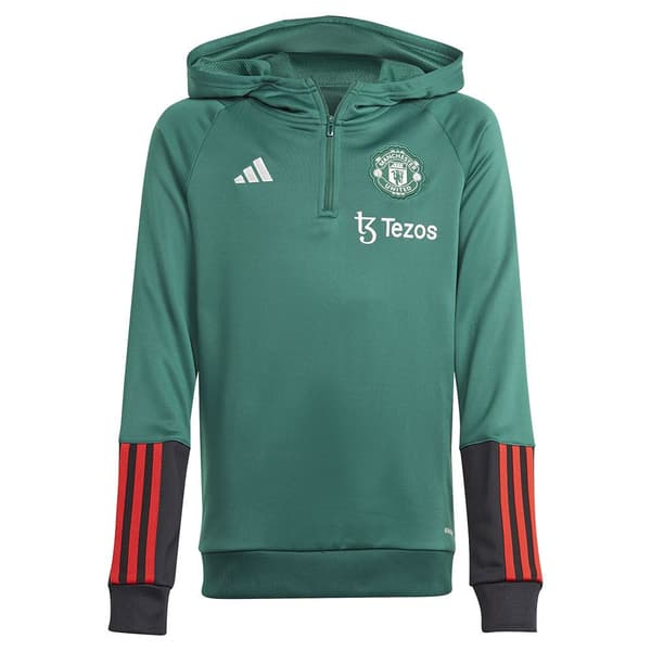 Adidas Junior Hættetrøje Manchester United 23/24 Grøn 15-16 Years