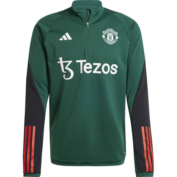 Adidas Halv Lynlås Sweatshirt Træning Manchester United 23/24 Grøn XL