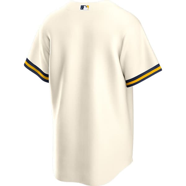 Nike Kortærmet T-shirt Milwaukee Brewers Replica Official Replica Home Beige S