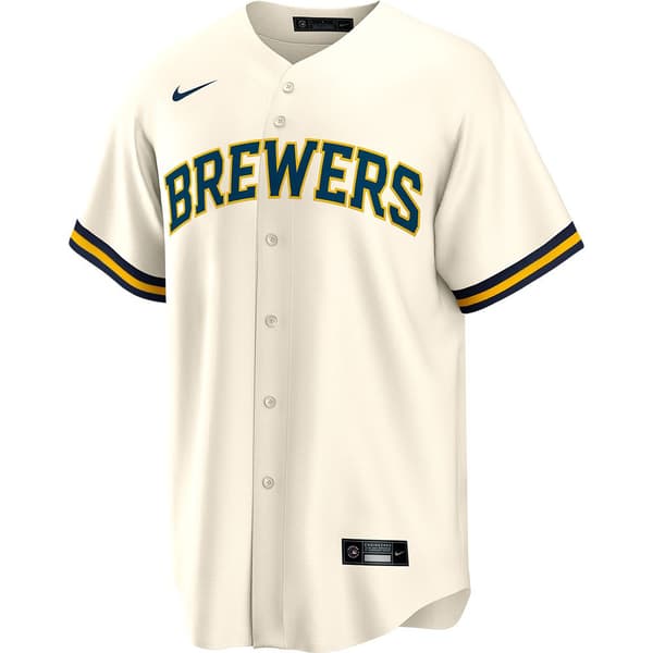 Nike Kortærmet T-shirt Milwaukee Brewers Replica Official Replica Home Beige S