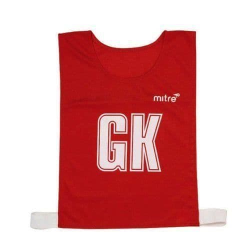 Netballväst - Mitre - Set om 7 - Röd - 100% polyester - Elastisk och Velcro