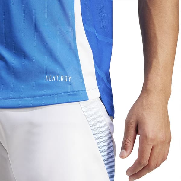 Adidas Italy Authentic 24/25 Korthærmet T-shirt Til Hjemmet Blå L