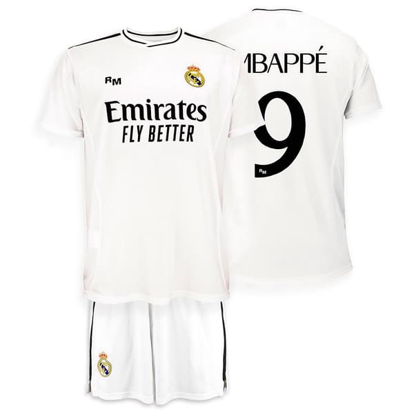 Real Madrid Mbappe 24/25 Junior Hemset Vit 10 Years