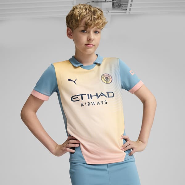 Puma Manchester City Fc Replica Juniori Lyhythihainen T-pait 5-6 Years