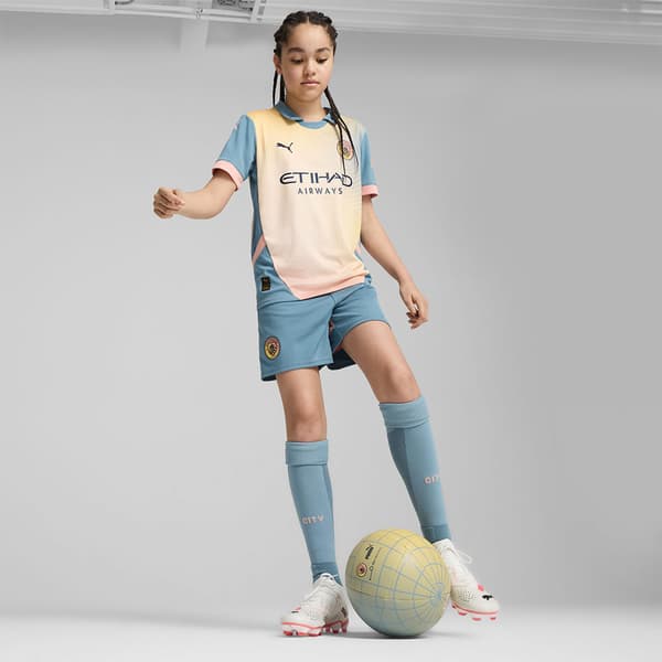 Puma Manchester City Fc Replica Juniori Lyhythihainen T-pait 5-6 Years
