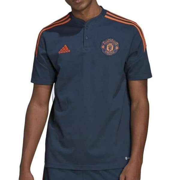 Adidas Manchester United fotbollströja för män blå 2022 - kortärmad, rund hals, AEROREADY-material
