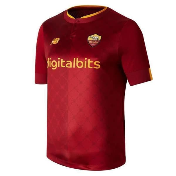 AS Roma hemmatröja fotbollströja - New Balance - Röd - Herr - Kortärmad - Andas