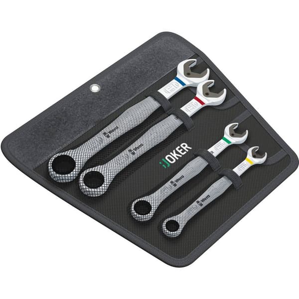 Wera 05073290001 Joker U-ring-blocknyckelset, 4 delar Nyckelvidd (Metrisk) (för titel) 10 - 19 mm