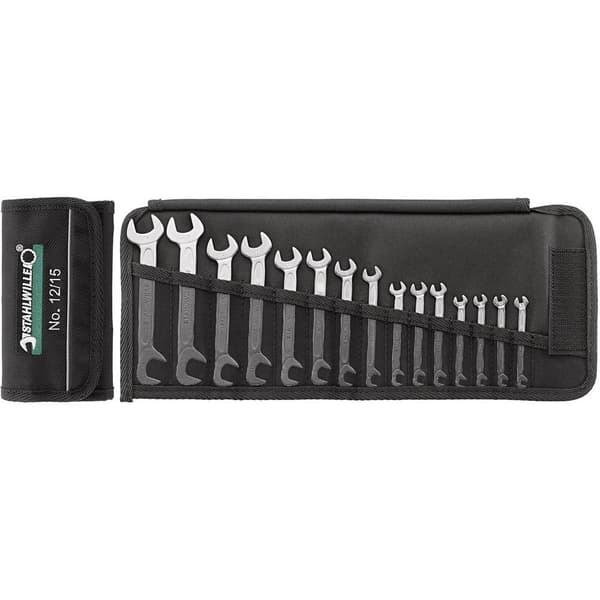 Stahlwille 96400651 12/15 PC Dubbelskruvnyckelsats 15 delar Nyckelvidd (Metrisk) (för titel) 3.2 - 14 mm