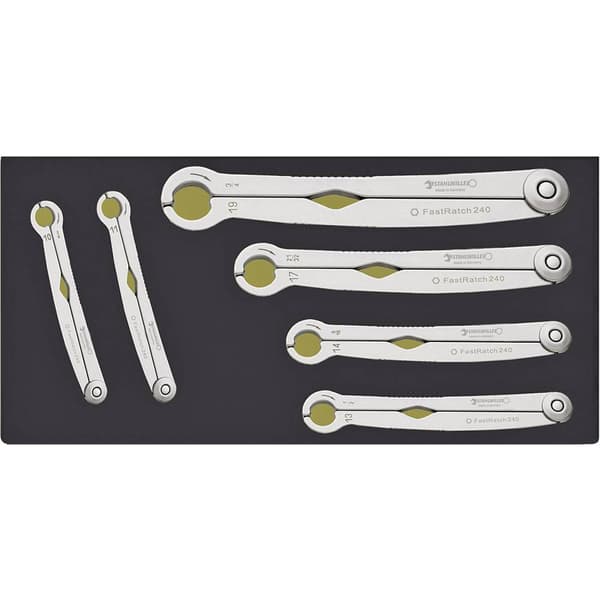 Stahlwille 96838774 TCS 240/6 Spärr-inringnyckel-sats 6 delar Nyckelvidd (Metrisk) (för titel) 10 - 19 mm