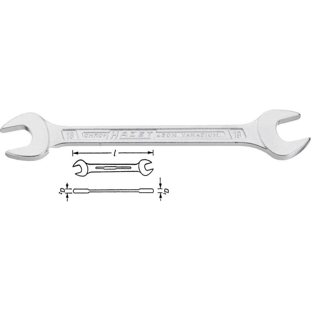 Dubbelskruvnyckel 14 - 15 mm DIN 3110, DIN ISO 10102 Hazet 450N 450N-14X15