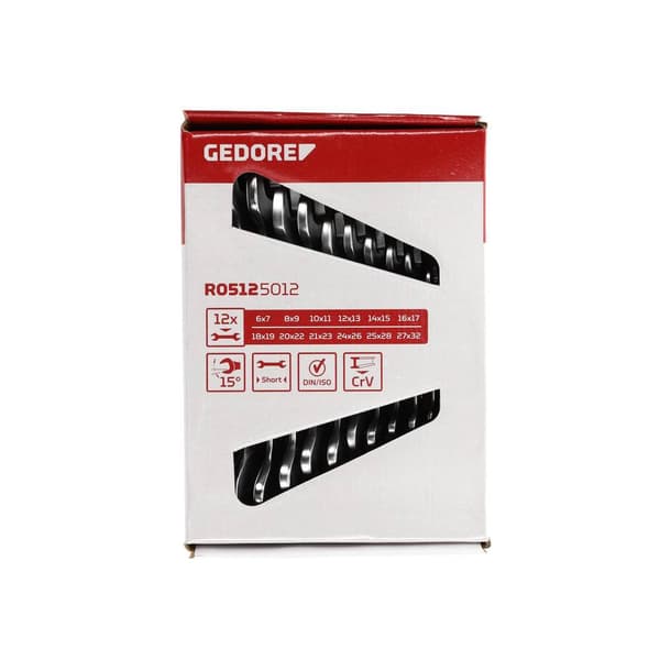 Gedore RED 3300961 R05125012 Dubbelskruvnyckelsats 12 delar Nyckelvidd (Metrisk) (för titel) 6 - 9 mm