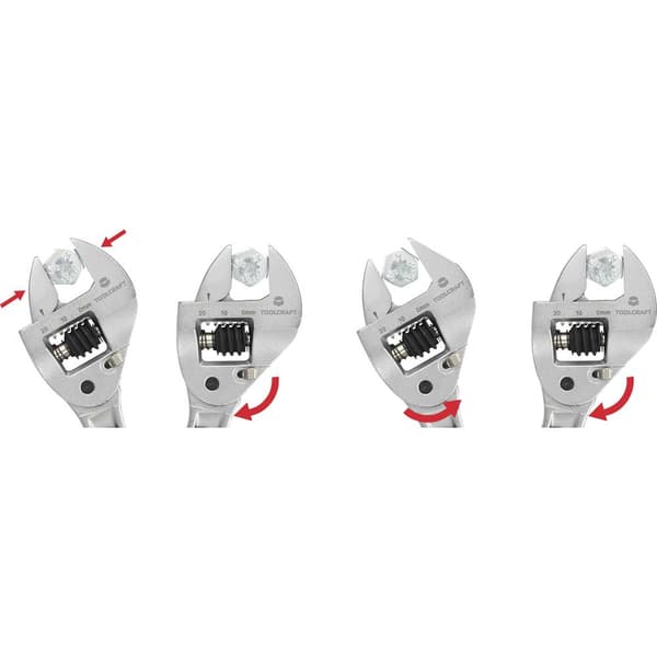 TOOLCRAFT TO-7165959 Skiftnyckel med spärrskaftsfunktion Nyckelvidd (Metrisk) (för titel) 0 - 26 mm