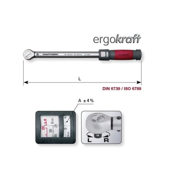 3/8" klickmomentnyckel 25-125 Nm KRAFTW ...