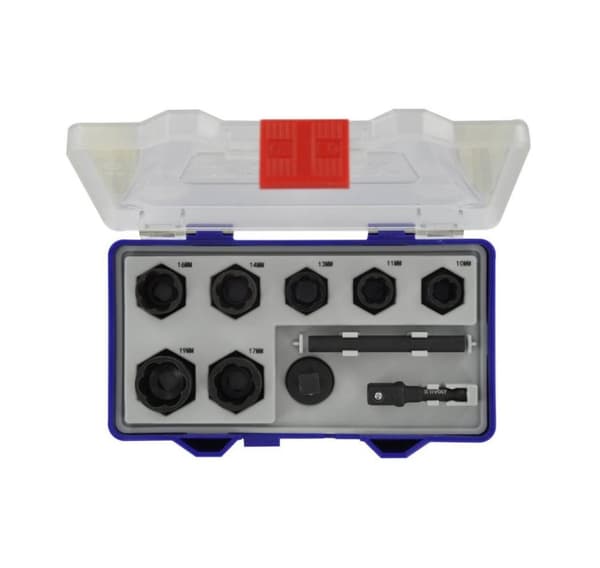 Twist impact socket sett 10/11/13/14/16/17/19 mm, 10 stk, 3/8"