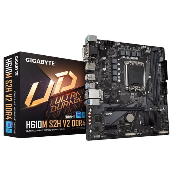 GIGABYTE H610M S2H V2 DDR4 rev. 1.0 / Intel H610 / LGA1700 / 2x DDR4 / M.2 / DP / VGA / HDMI / DVI-D / mATX