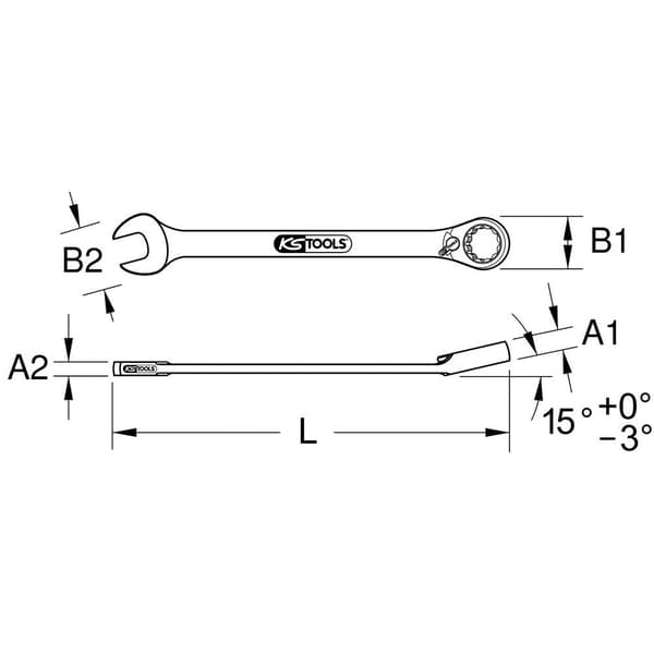 KS Tools 503.5922 503.5922 Ringskruvnyckel Nyckelvidd (Metrisk) (för titel) 22 mm
